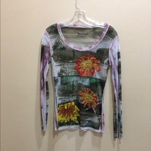 John Paul Gaultier shear longsleeve top